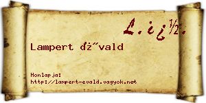 Lampert Évald névjegykártya